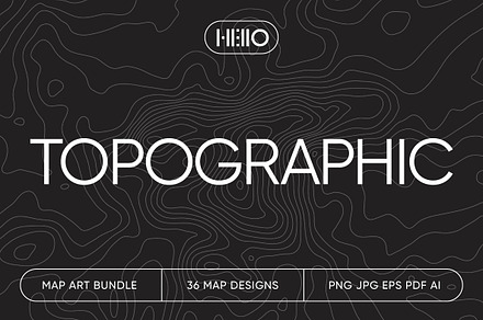 Topographic Map Art Bundle, a Pattern Graphic by Hello Mart