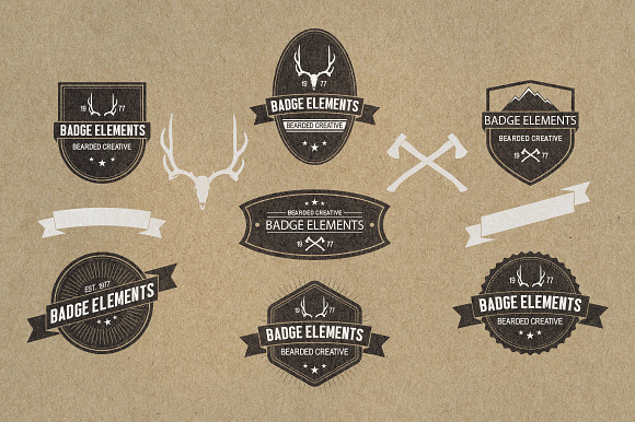 Vintage Badges 7 Pack