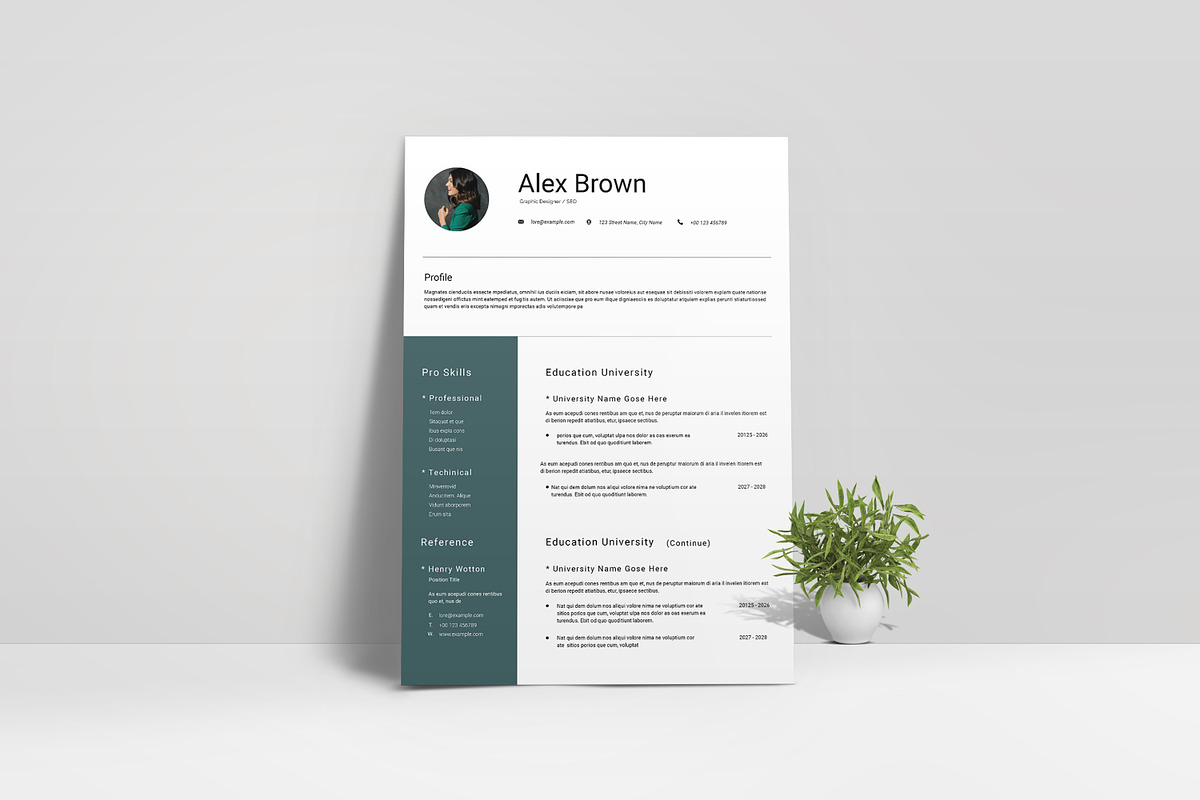 Creative Resume Template, a Resume Template by slidestock55 (Photo 2 of 6)