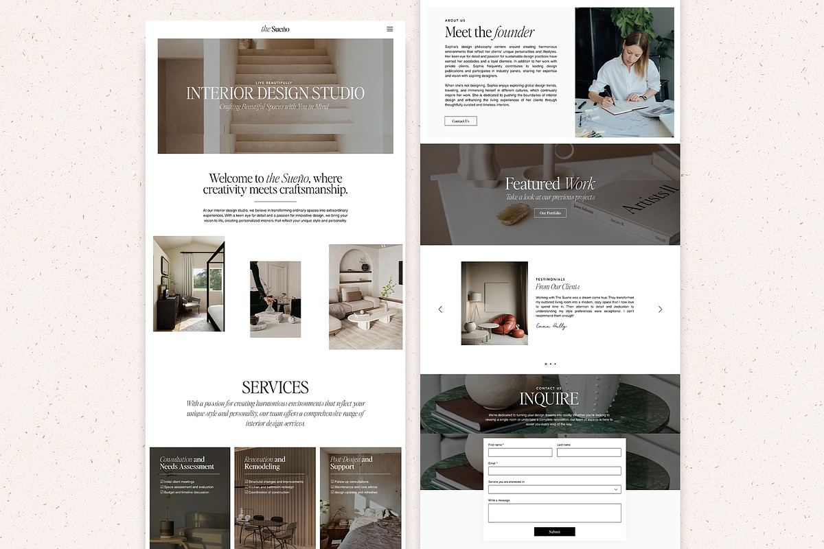 Wix Interior Designer Template, a Wix Template by Pastel Flush Studio (Photo 2 of 7)
