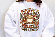 Coffee Fuel Flower Cup Retro PNG, a Seasonal Illustration by Designking (Thumbnail 2 of 5)