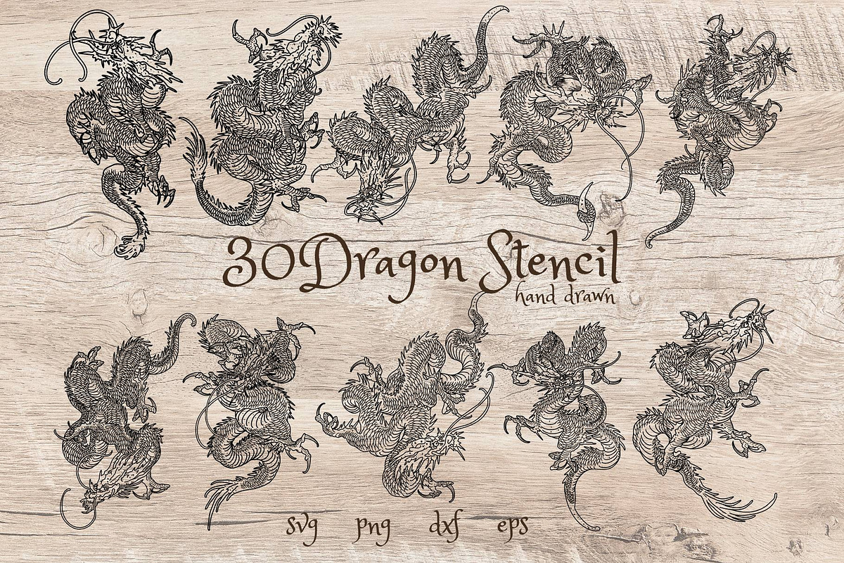 30 dragon svg, Dragon Clipart,, an Animal Illustration by TaKong Magics (Photo 1 of 3)
