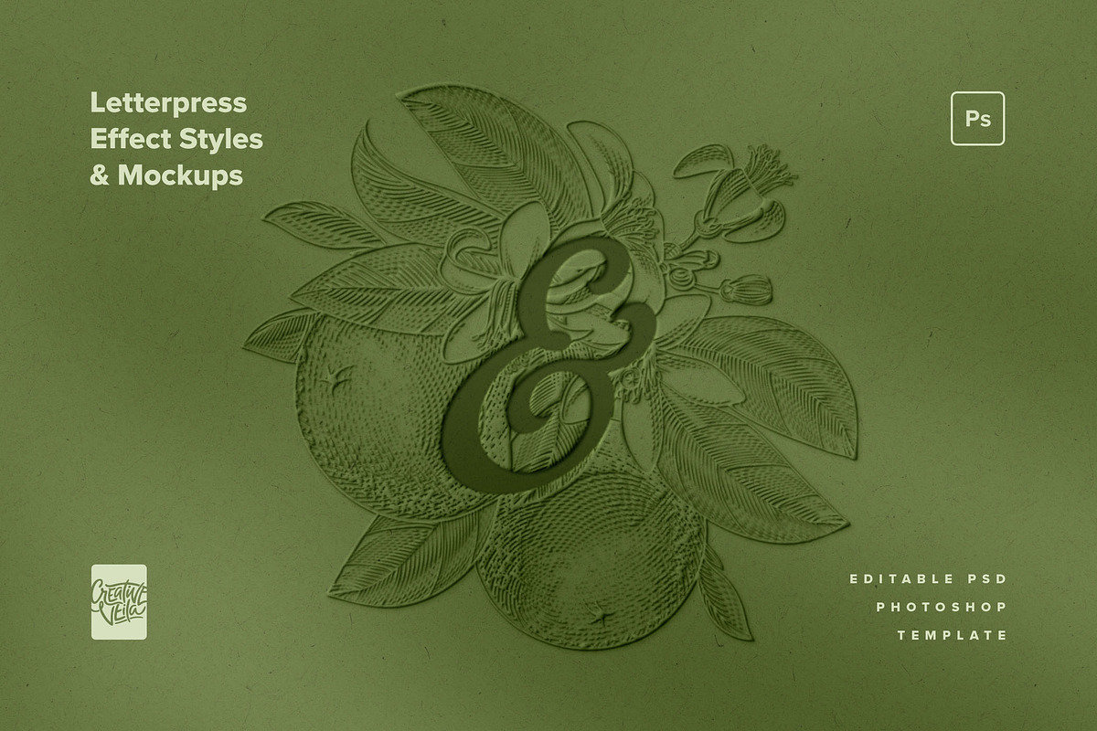 Letterpress Effect Mockup & Styles, a Layer Style Add-On by veila.me (Photo 1 of 9)