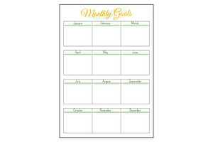 Annual Monthly Goals Minimalist