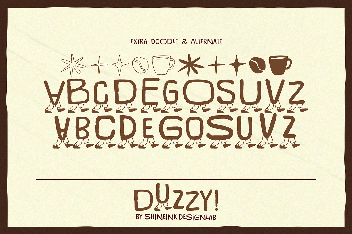 Duzzy – Quirky Display Typeface, a Handwritten Font by shineink.designlab (Photo 12 of 12)