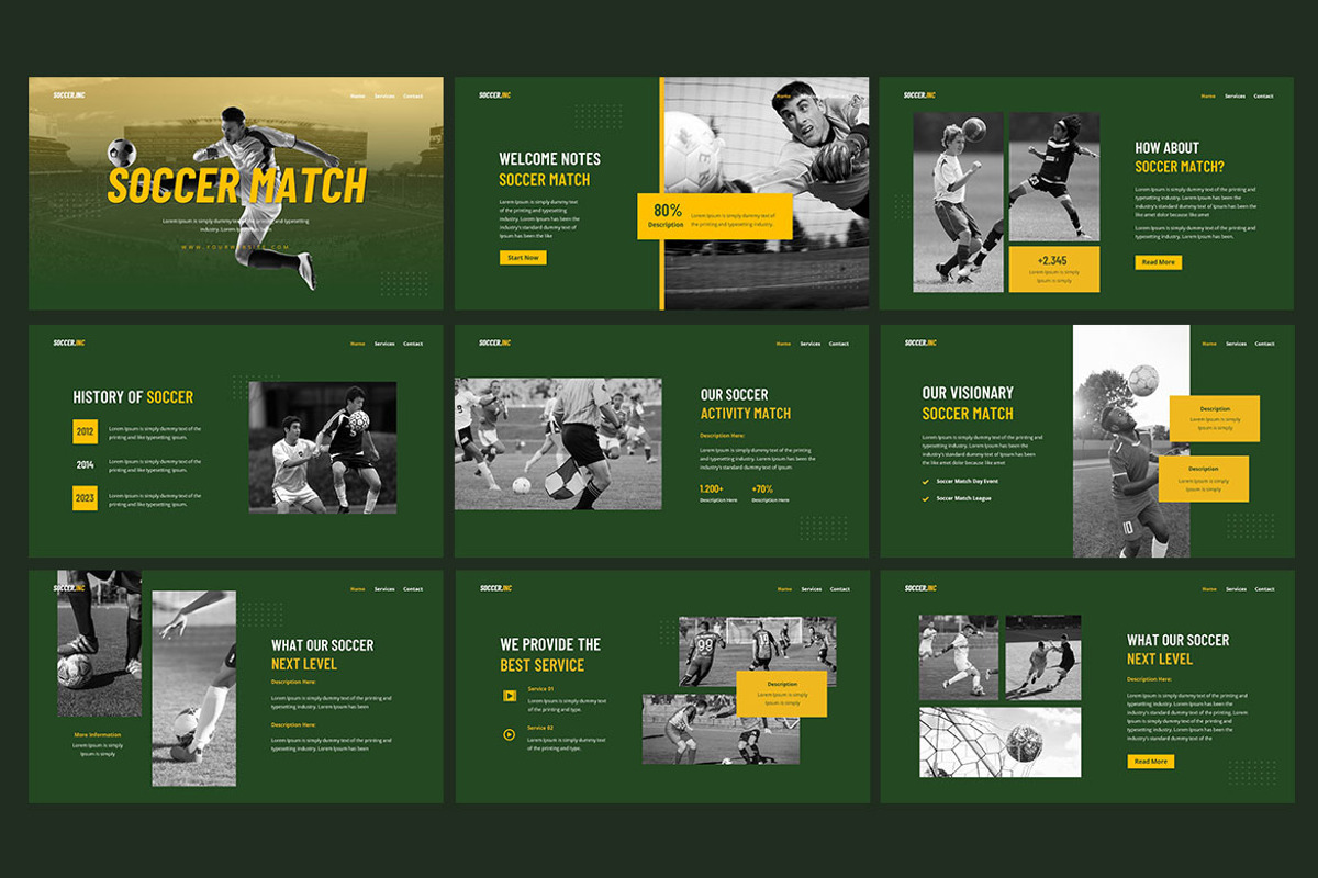 Soccer Match - Presentation Template, a Presentation Template by Haidezign (Photo 2 of 4)