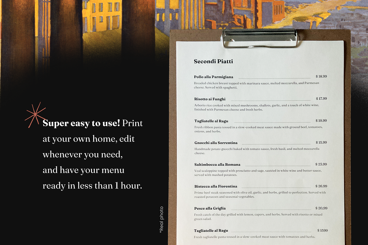 Italian Menu Template, a Brochure Template by Cadu's lil Digital Bodega (Photo 2 of 5)