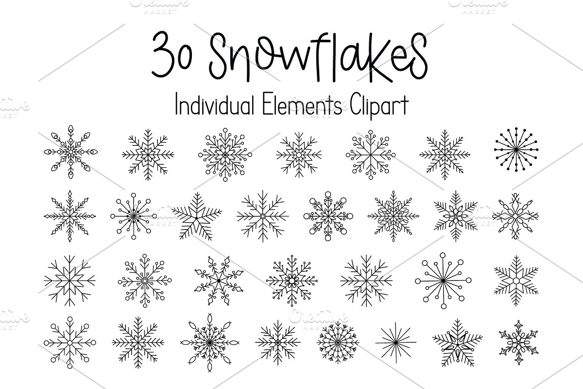 Snowflake Christmas Vector Clipart, a Seasonal Illustration by Contes_de_fée (Photo 2 of 4)