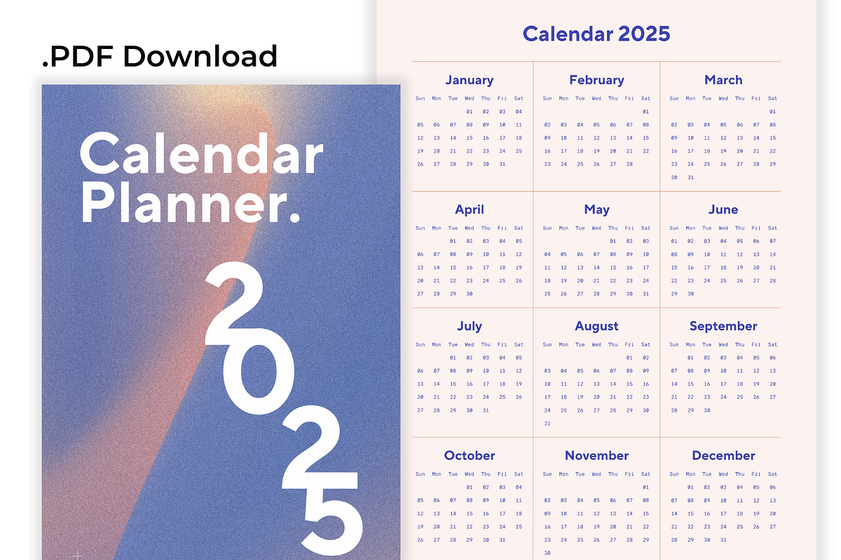2025 Digital Calendar Planner, a Stationery Template by Glücklich Studio (Photo 2 of 5)