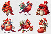 Christmas Cardinal Clipart Bundle, an Illustration by Rose Art (Thumbnail 2 of 5)