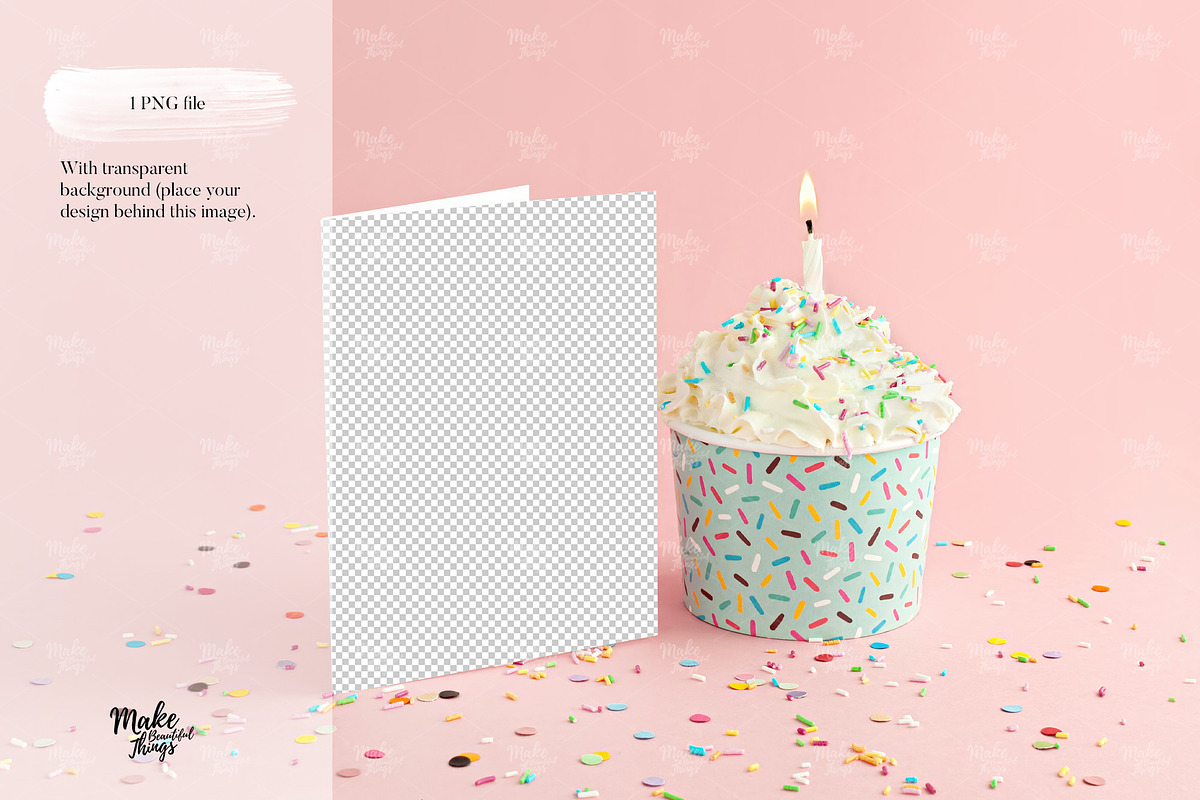 A2 Birthday card Mockup, a Print Template by Make Beautiful Things (Photo 5 of 6)