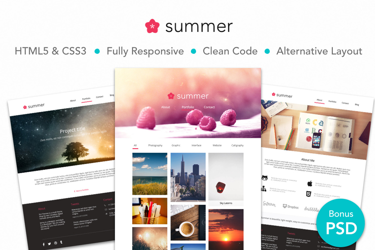 Summer—Creative Portfolio HTML Theme, a HTML Template by SUI Themes (Photo 1 of 8)