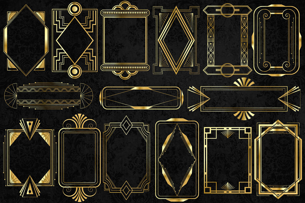 Gold Art Deco Frames, an Illustration by Digital Curio (Photo 1 of 2)
