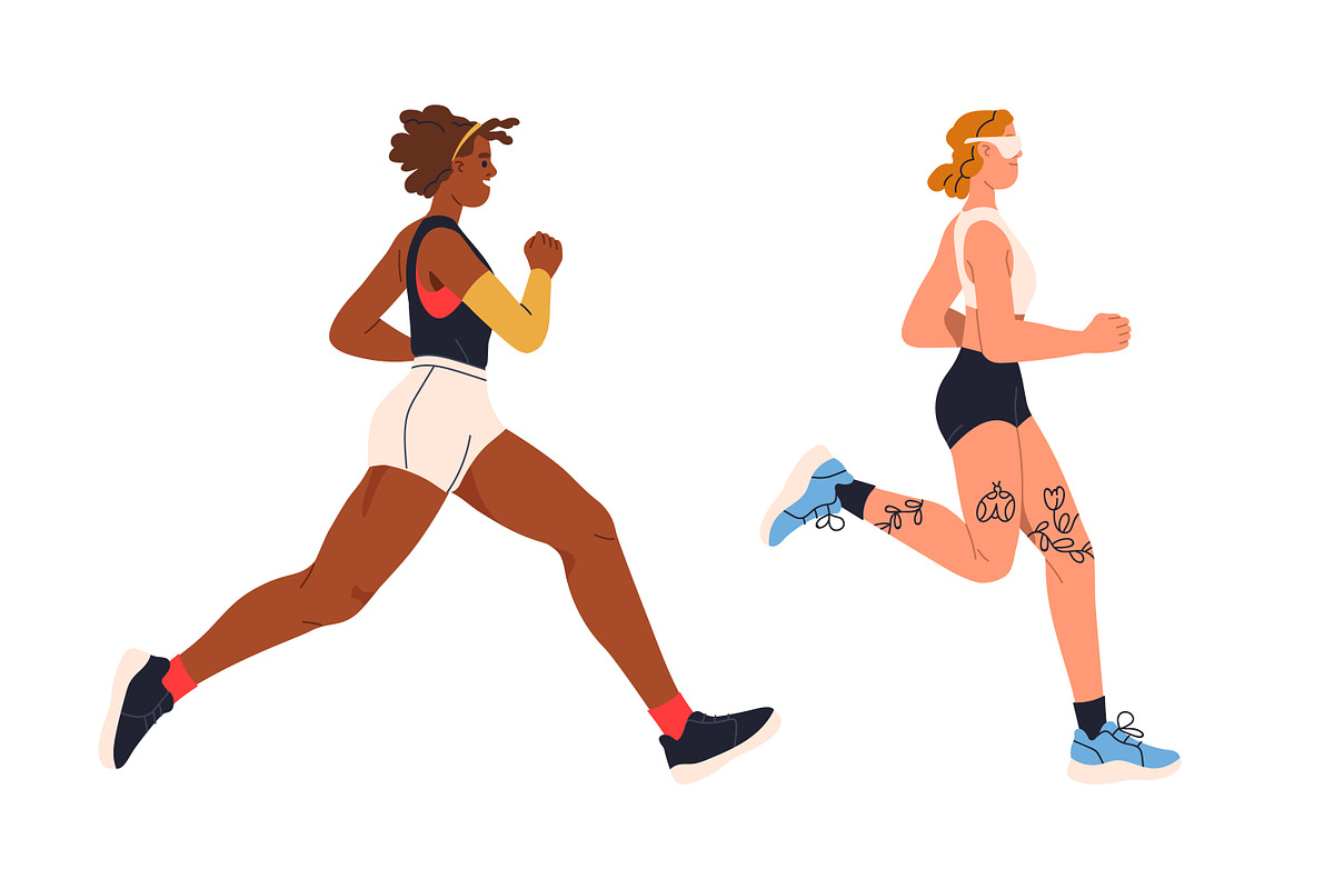 Sporty people running, jogging set, a Sport Illustration by Good Studio (Photo 2 of 9)