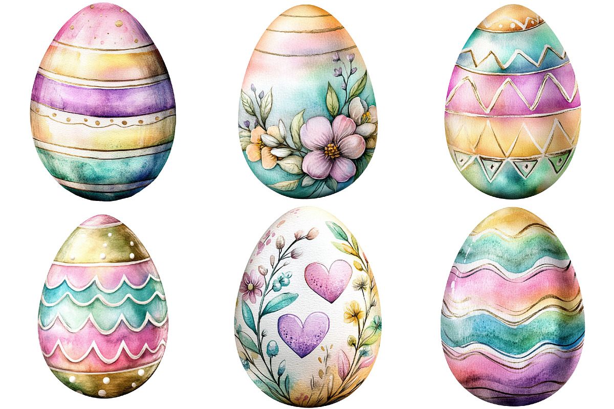 Colorful Easter Eggs Clip Art, an Illustration by Craft Nest (Photo 6 of 8)