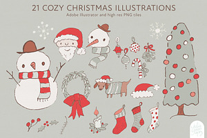 Cozy Christmas: Clipart & Patterns