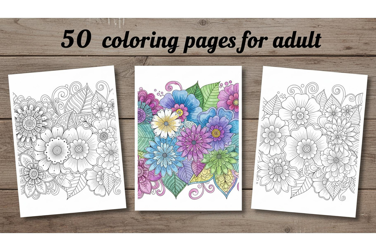 Coloring Pages for Adults, an Object Graphic by RVECT
