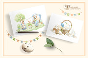 Whimsical Easter. Watercolor clipart, a Decorative Illustration by Farida Bik (Thumbnail 4 of 14)