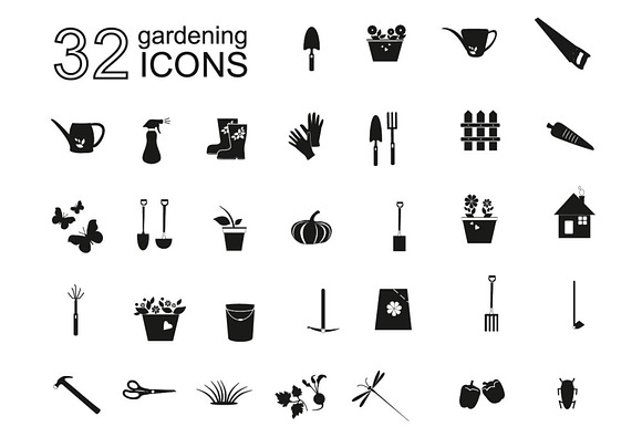 Gardening Black Icons