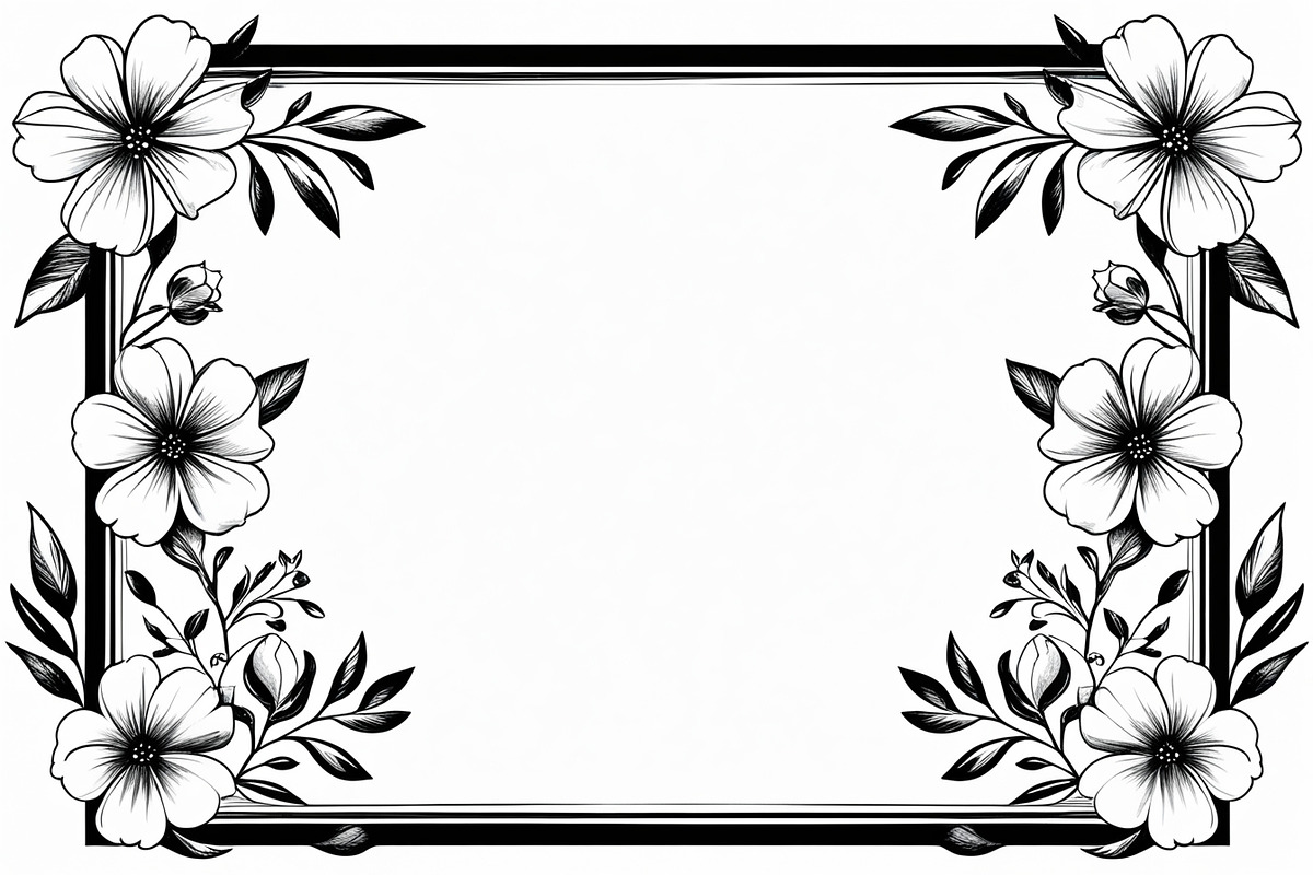 Elegant Floral Frame Bundle, an Illustration by Creativeshirt (Photo 4 of 9)