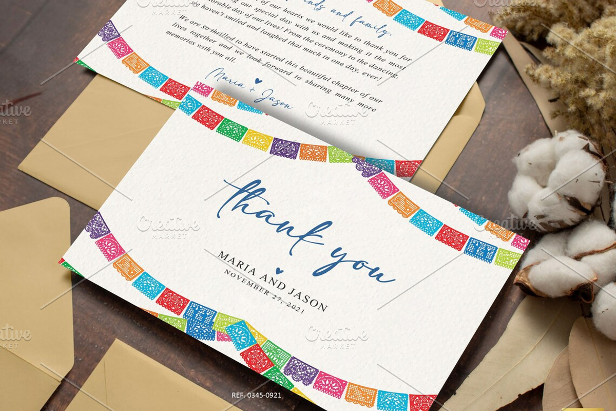 Mexican Thank You Card | CANVA, a Stationery Template by Creative Market (Photo 1 of 5)