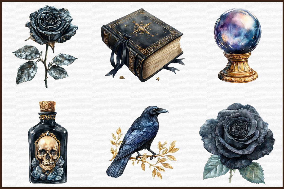 Luxury Black Halloween Clipart, an Illustration by Sublimation Artist (Photo 3 of 6)