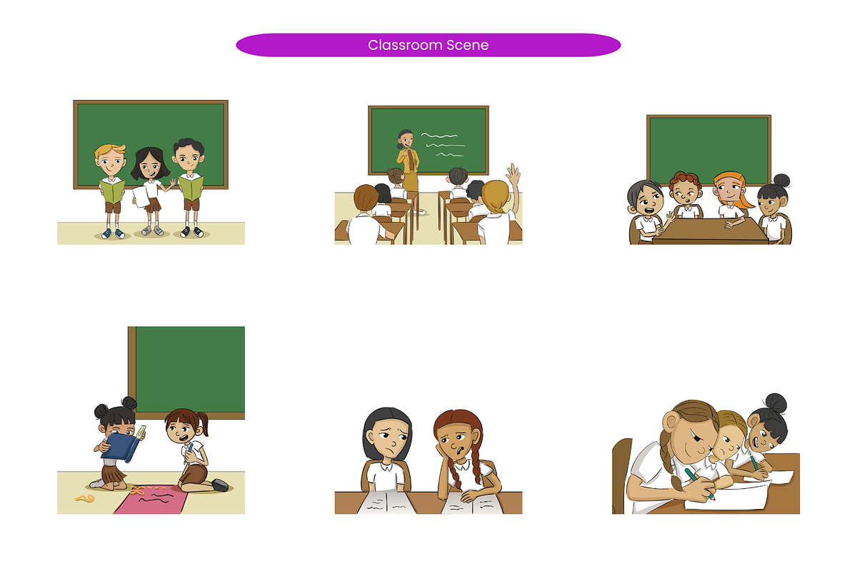 Classroom Scene, a Person Illustration by Creathub Studio (Photo 1 of 3)