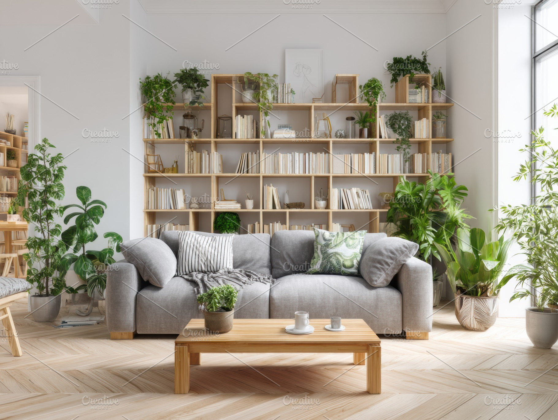 Scandinavian living room with sofa, an Architecture Photo by Virgo Studio