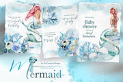 Hand-Painted Mermaid Clipart Set, a Person Illustration by ArtCreationsDesign (Thumbnail 21 of 24)