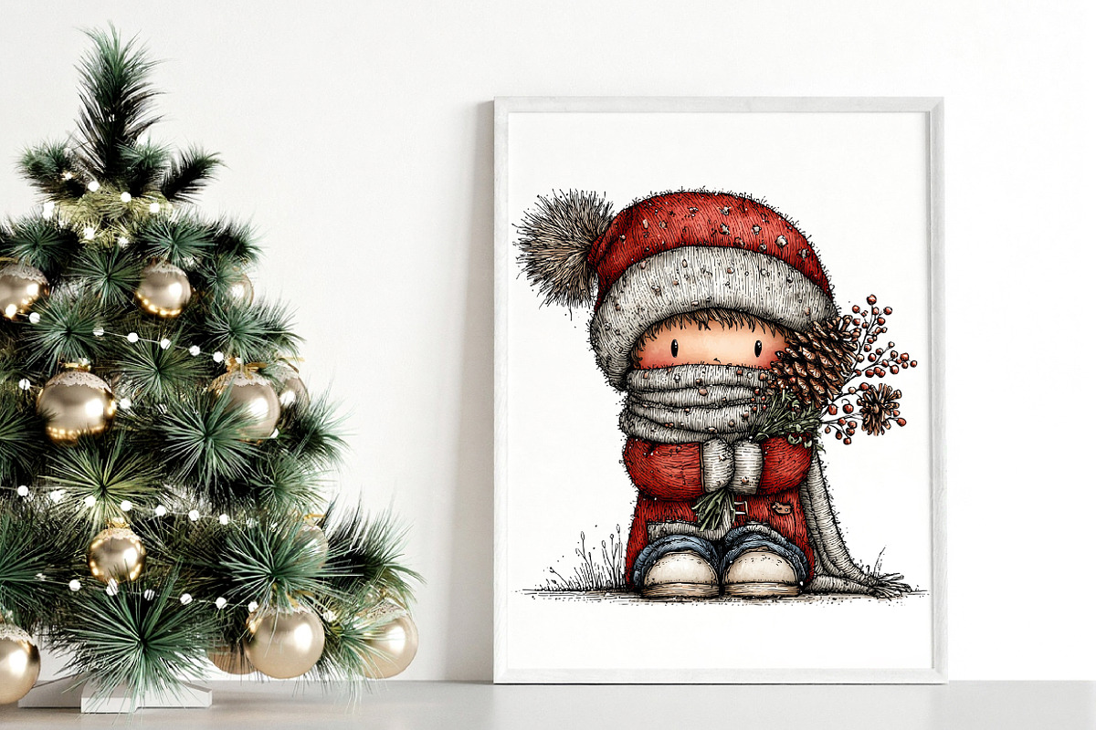 Whimsical Christmas Winter Clipart, an Illustration by Canvas Craft (Photo 5 of 6)