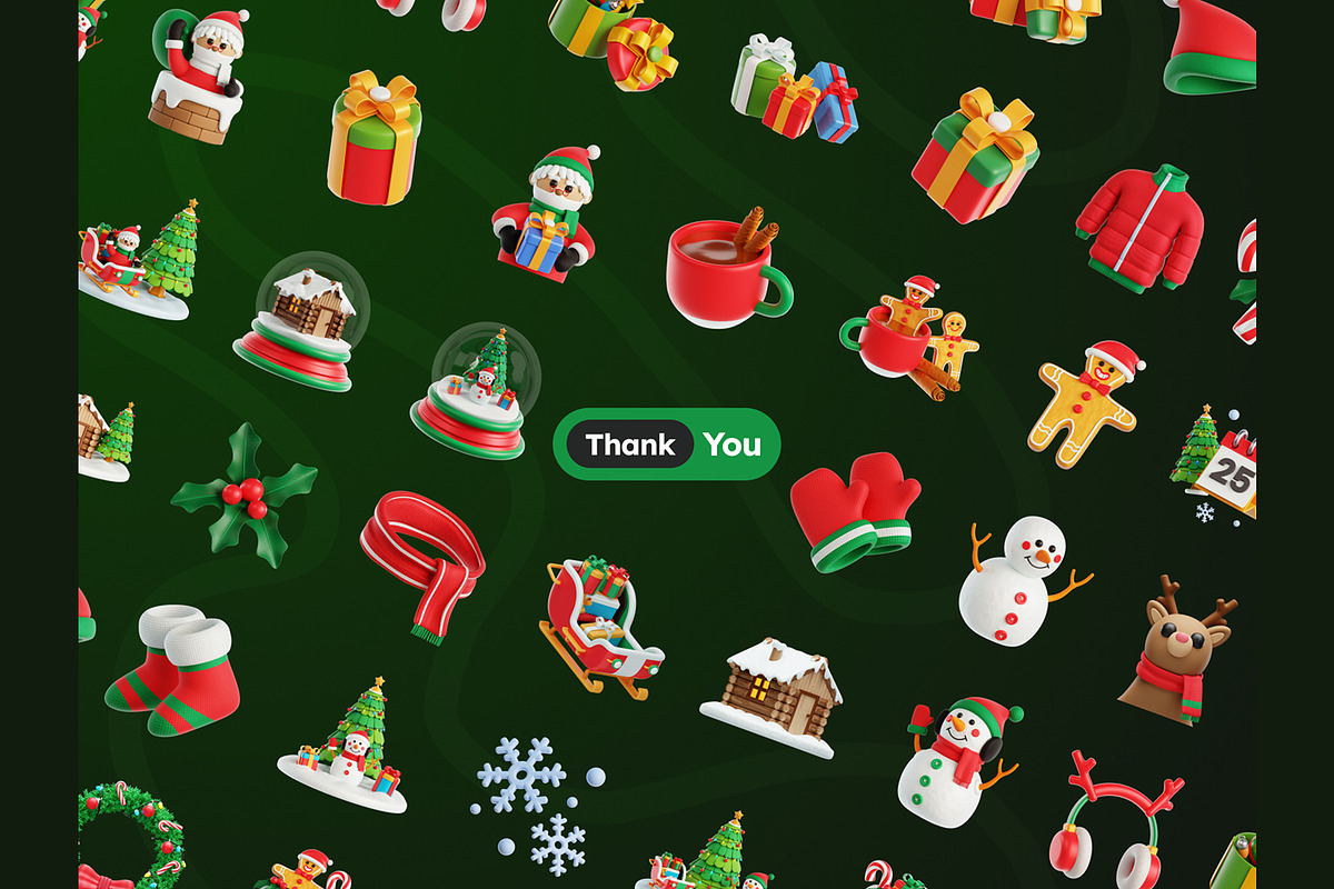 Christmas 3D Icons, an Object 3D Model by Rakata Studio (Photo 6 of 7)