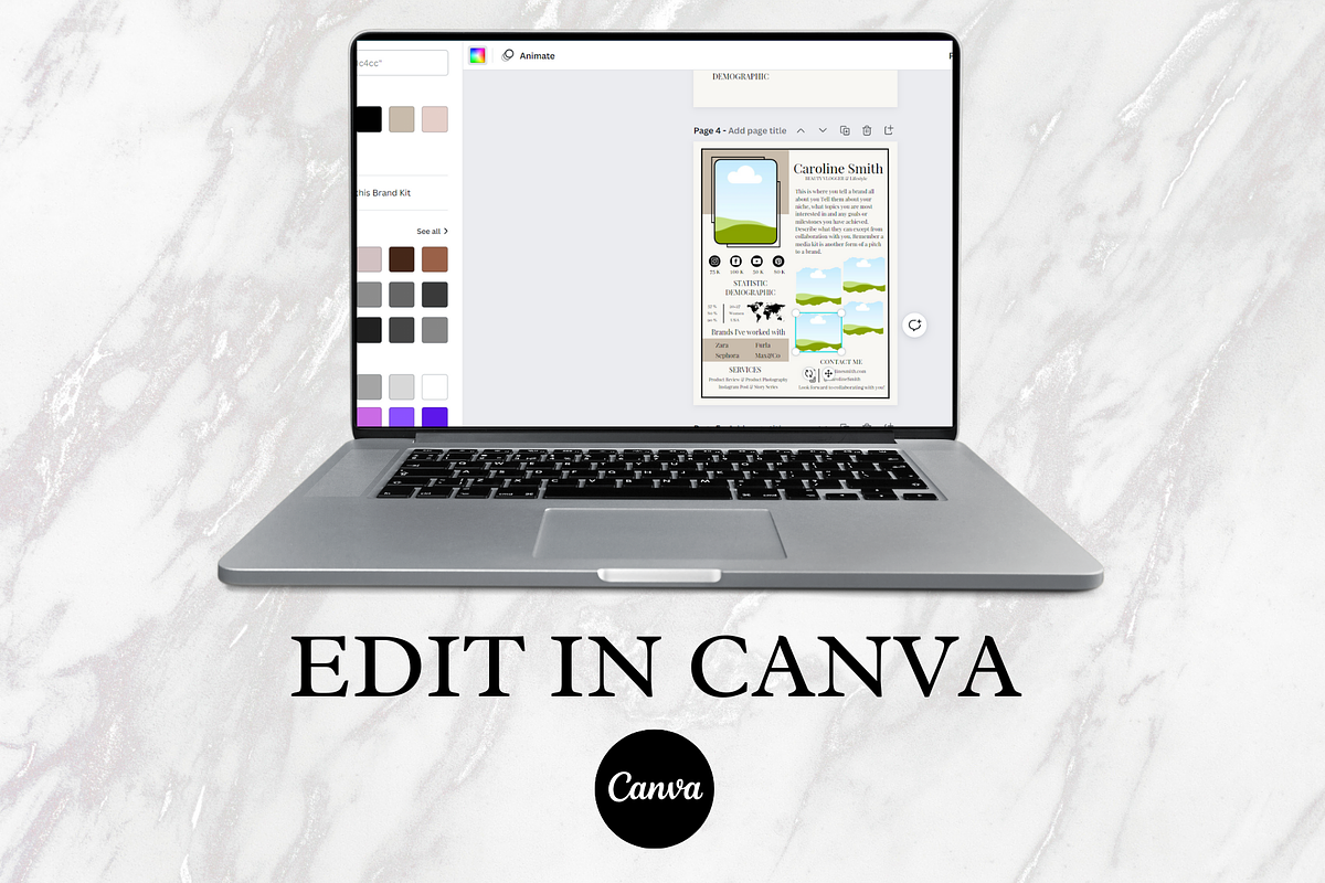 1 Page Media Kit Canva Template, a Social Media Template by Daily Creative (Photo 4 of 4)