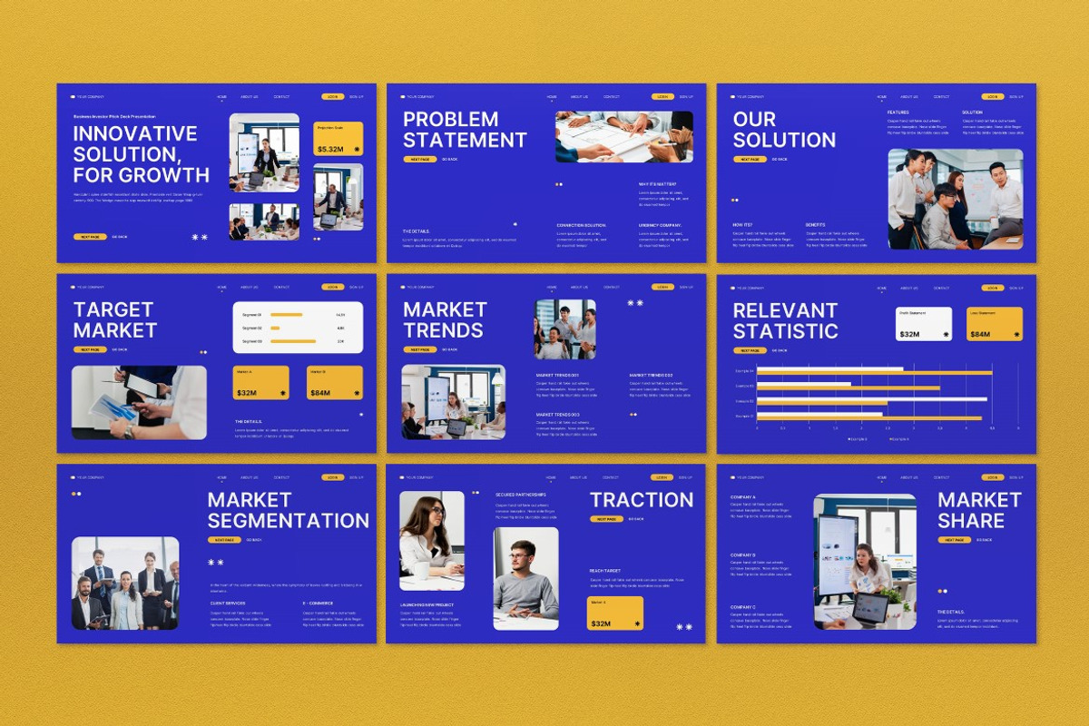 Blue Investor Pitch Deck Keynote, a Presentation Template by graphicook (Photo 3 of 8)
