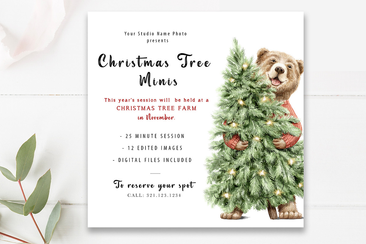 5x5 Christmas Minis Template, a Flyer Template by By Stephanie Design