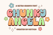 Chunky Angela - Retro Display Font, a Handwritten Font by Keithzo (Thumbnail 1 of 9)