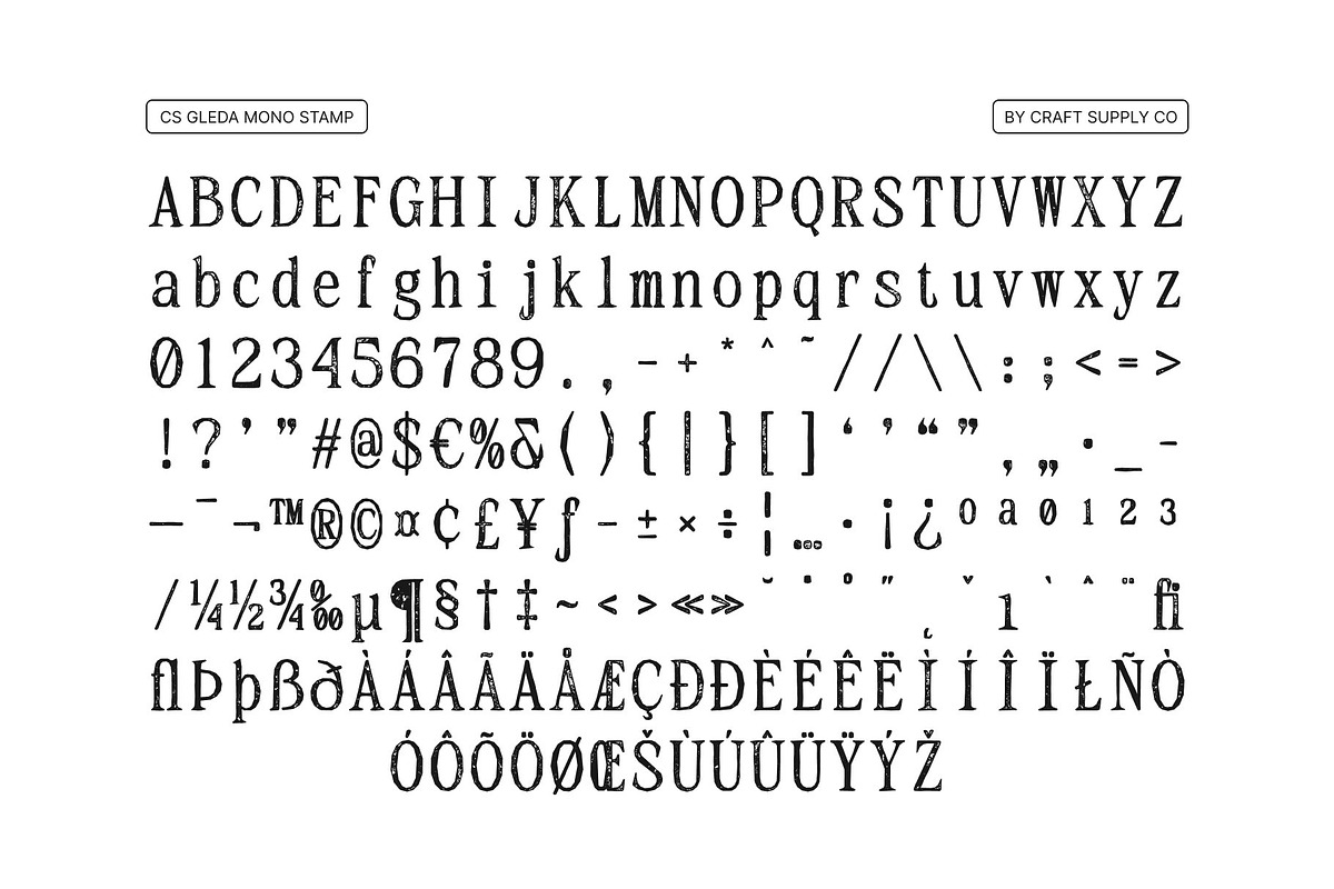 CS Gleda Mono Stamp, a Serif Font by Craft Supply Co. (Photo 8 of 8)