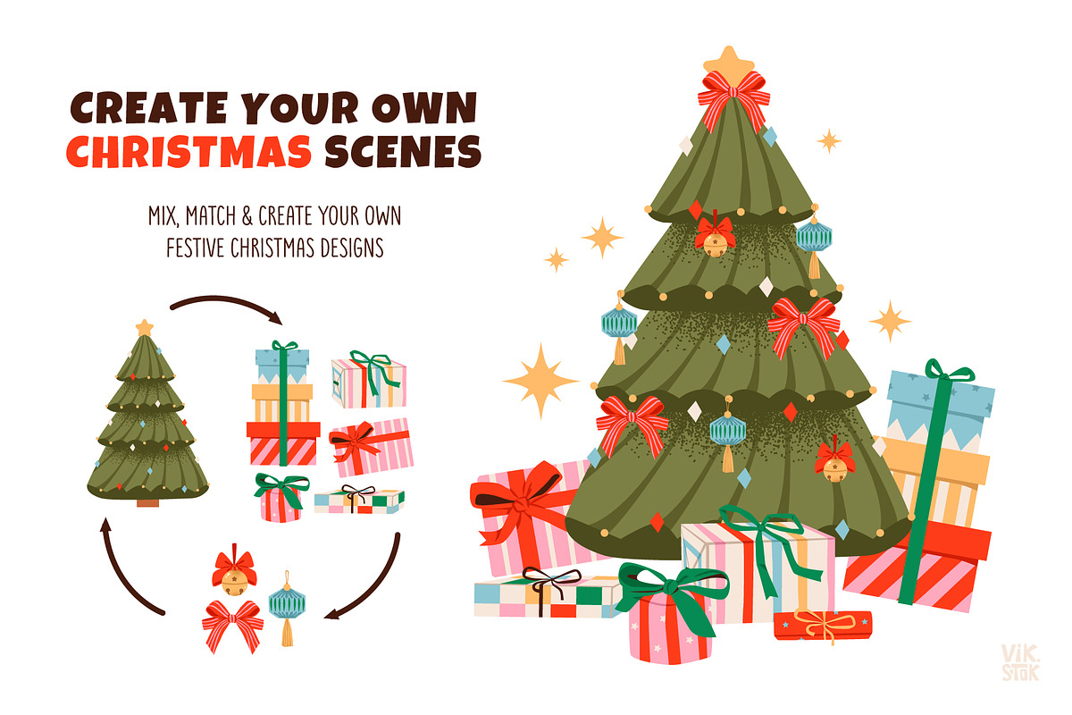 Christmas Decor Clipart Bundle, a Seasonal Illustration by vik.stock (Photo 5 of 8)