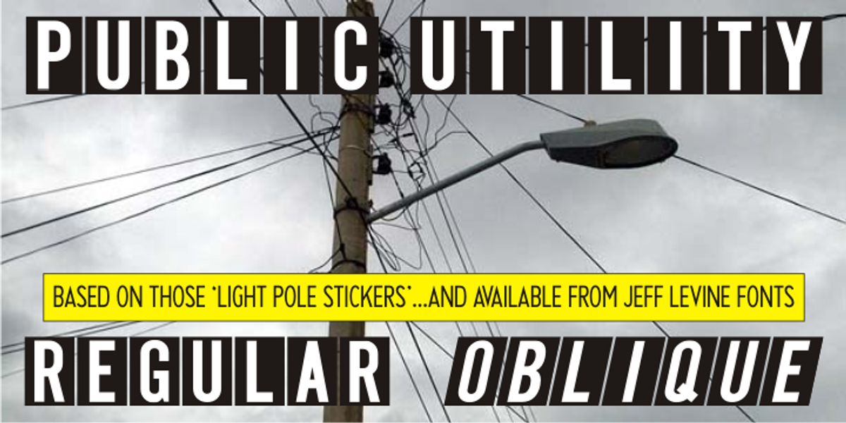 Public Utility JNL, a Font by Jeff Levine Fonts