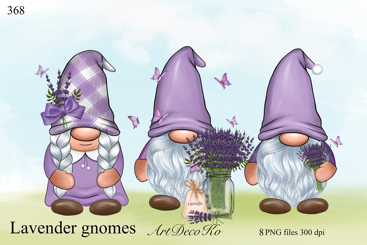 Lavender Gnome PNG Clipart, a Person Illustration by DekoArt (Photo 1 of 3)