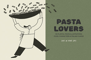 Pasta Lovers: 50 Food Illustrations, a Food Illustration by Veyla
