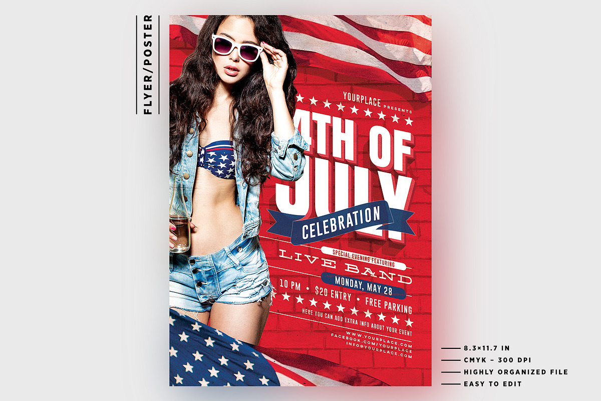 4th of July Flyer / Poster, a Flyer Template by Mariux (Photo 2 of 2)