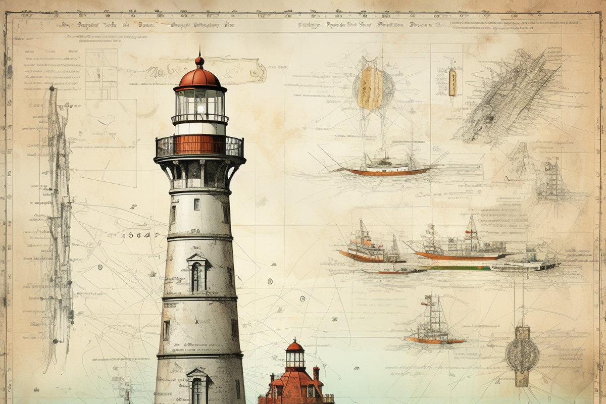 Vintage Lighthouse, a Background Graphic by Printable Treasure (Photo 6 of 7)