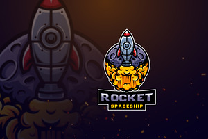 Rocket Launch - Astronaut Logo