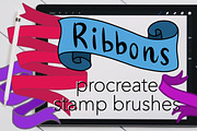 Ribbons - Procreate Stamp Brushes, a Brush Add-On by Almazova Dolzhenko (Thumbnail 1 of 11)