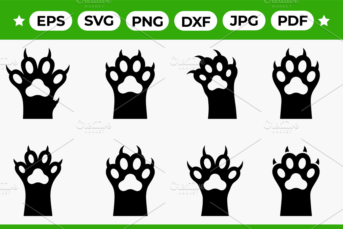 Animal Paw Silhouette Set, an Object Graphic by Artonix (Photo 1 of 3)
