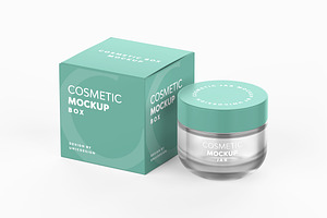 Cosmetic Jar & Box Mockup