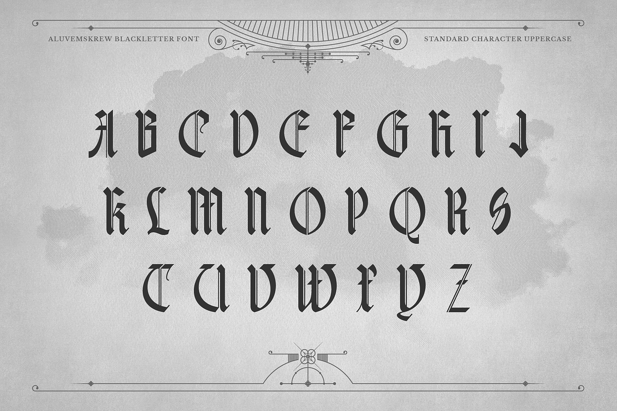 Aluvemskrew, a Blackletter Font by ilhamtaro (Photo 6 of 11)