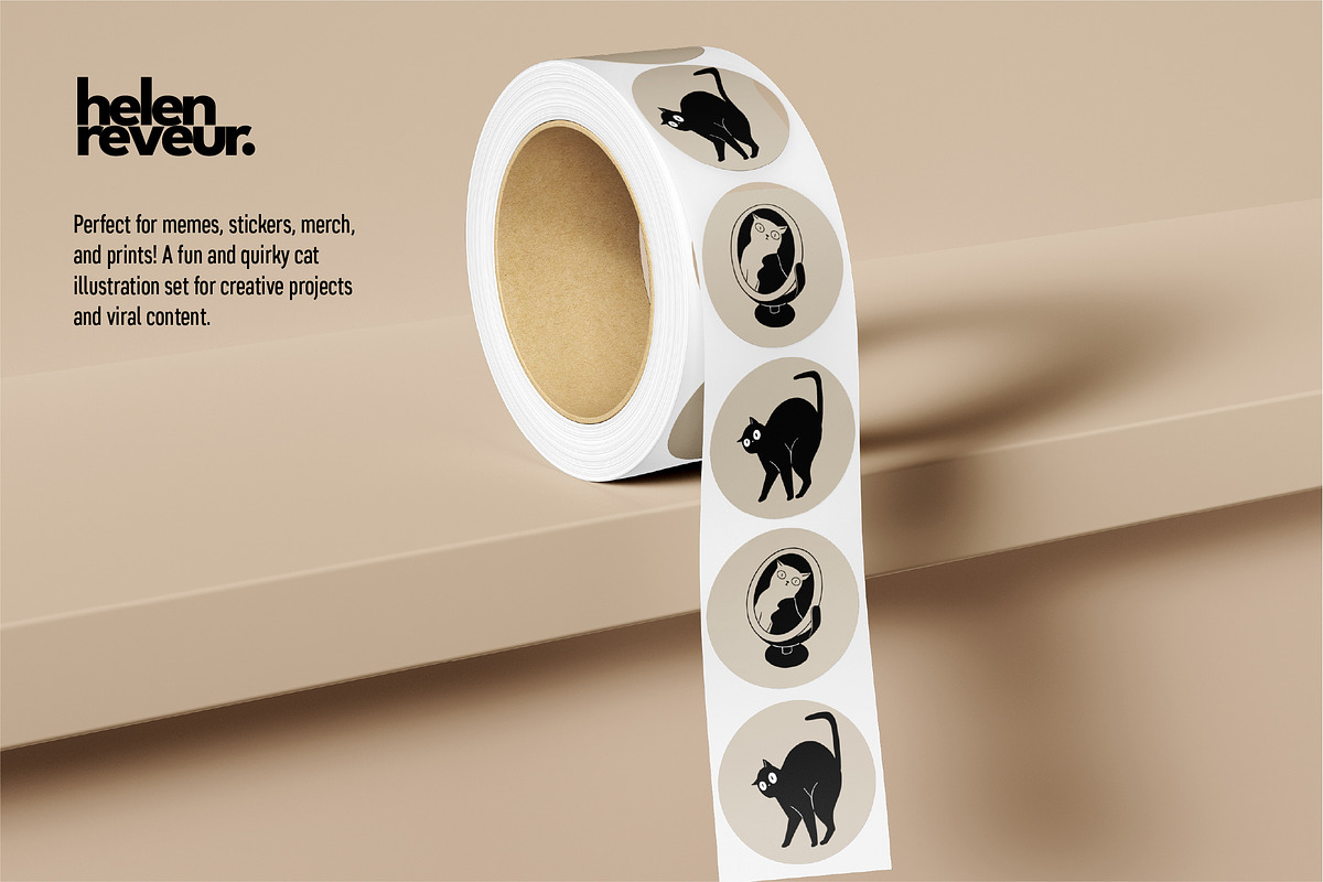 Funny Meme Cat Illustrations, an Animal Illustration by helenreveur (Photo 3 of 5)