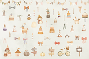 Watercolor Party Animals Clipart, an Object Graphic by JulsIst (Thumbnail 6 of 13)