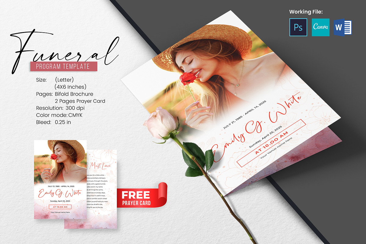 Funeral Program And Prayer Card, a Brochure Template by crazyOWL (Photo 1 of 7)